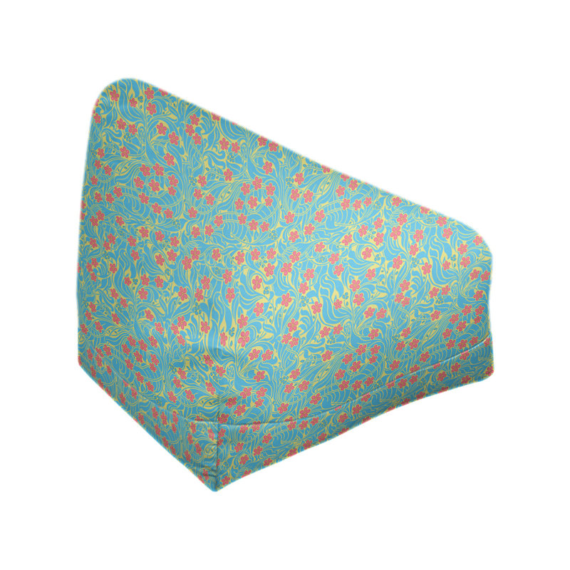 Sac de pois Leffel, H 27 po x l 30 po x P 25 po, Pouf fauteuil, Sarcelle / orange