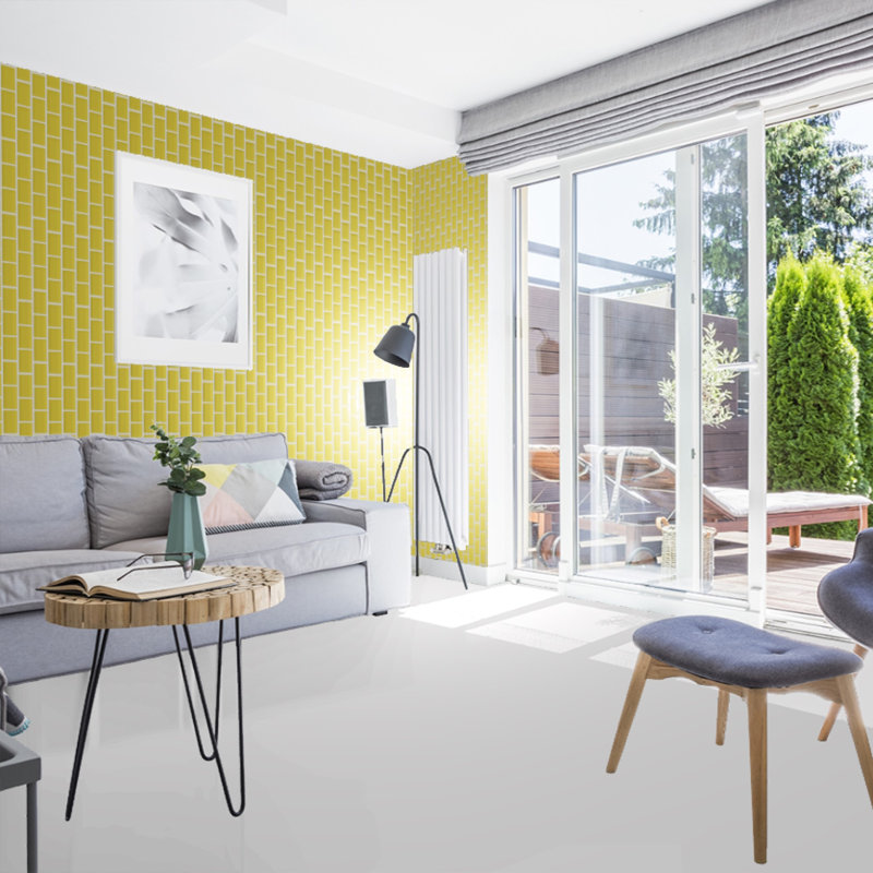 Torch Song 2'' W x 4'' L Glass Tile Mosaic Sheet, Yellow