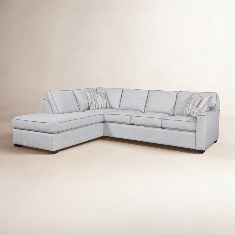 Frye Chaise Sectional with Memory Foam, Frost White, Vanilla Crypton Performance; 0822-91, Right Hand Facing