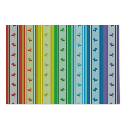 Ambesonne Colorful Cutting Board Large Stripe Rainbow Pattern Multicolor