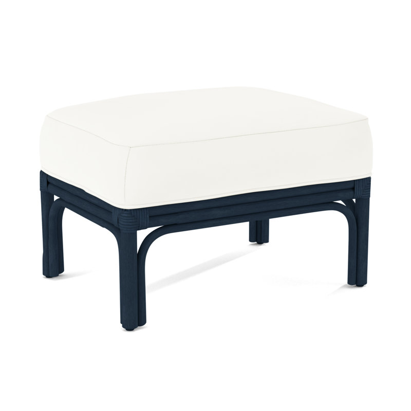 Boca Ottoman, Brown Geometric, 0456-33, Navy