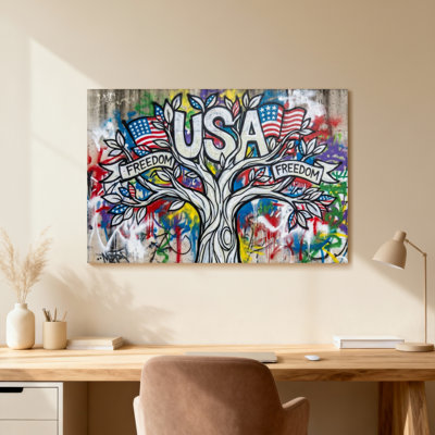 Arbre de liberté des États-Unis, impression d'art graffiti