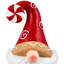Décoration de Noël gnome tenant un pain d'épice et flocons de neige - 11,5 po - rouge