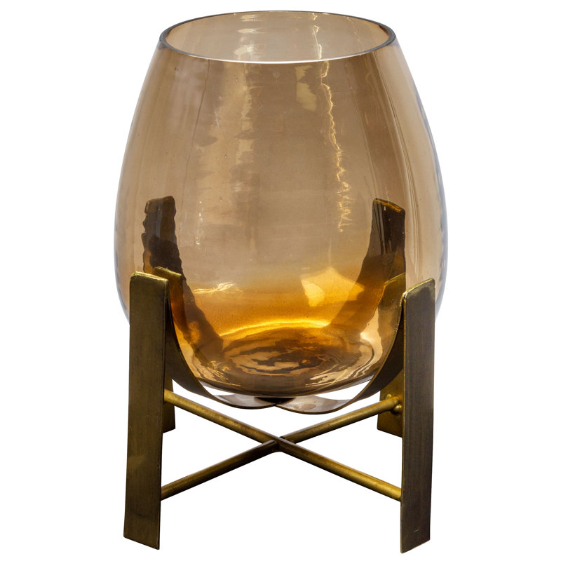 LUSTER GLASS HURRICANE SMALL, Brown