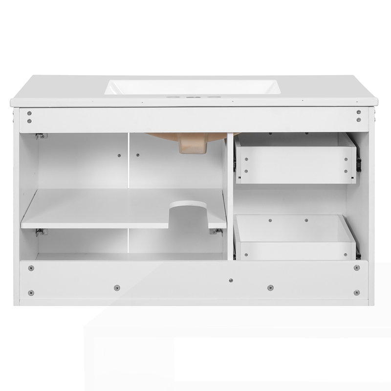 Meuble-lavabo mural 36 po, Blanc