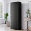 Armoire de cuisine 72 po en métal noir avec portes, organisateur de rangement autoportant robuste avec 5 tablettes réglables, assemblage sans outil pour garde-manger, cuisine, salle de bain