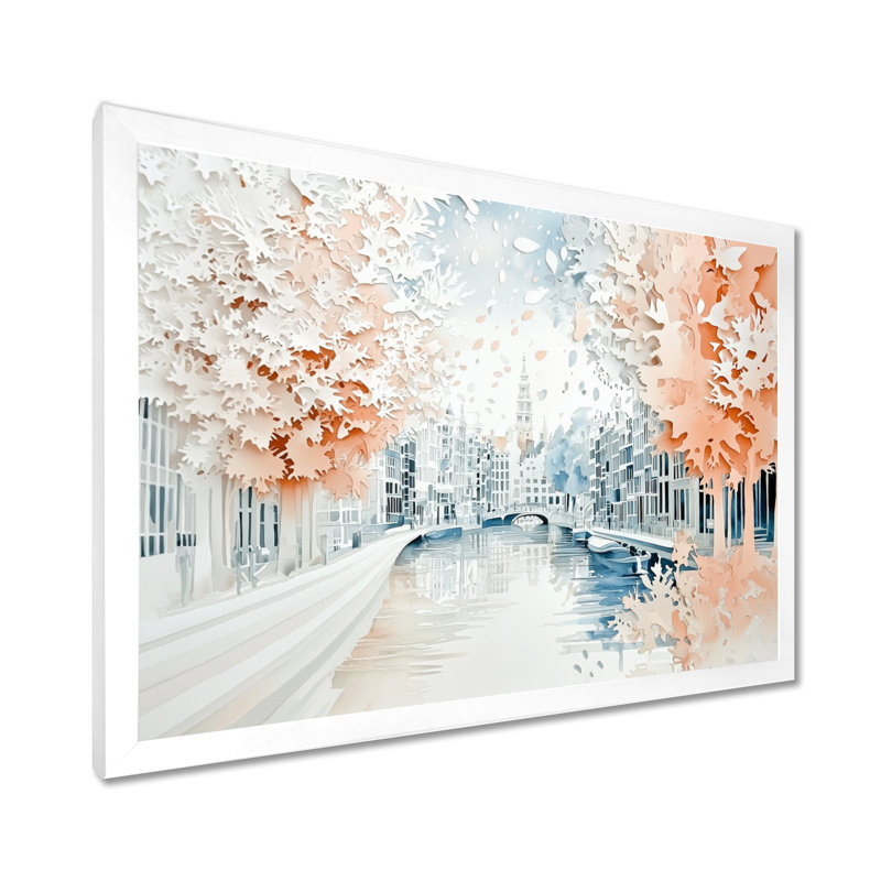 «Amsterdam Colors of Summer II», reproduction d'art murale Amsterdam, H 12 po x l 20 po, Blanc