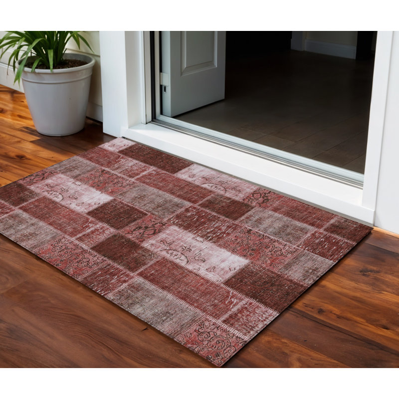 Tapis d'intérieur lavable 3 pi x 5 pi Merlot And Blush