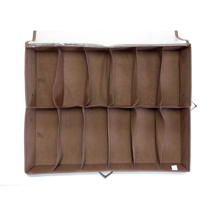 Dropship Underbed 12 Compartment Shoe Organizer Storage Bag - Holds 12  Pairs Of Shoes - Heavy Duty Durable Material - Home Organization - 30 X 6  Inch - Beige to Sell Online at a Lower Price