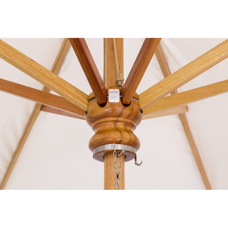 Safari 8.9' Round Umbrella, CBS + 2" Galvanized Tube, Natural
