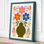 Three Blooms in Bloom Mid-Century - Wrapped Canvas-1005315642-1005315585