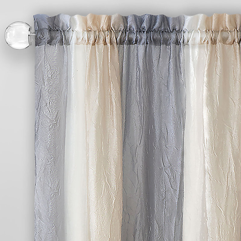 Raigo Semi Sheer Curtain Single Panel, 50" W x 63" L
