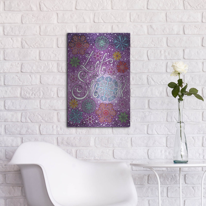 Bungalow Rose «Let It Snow» par Hello Angel, art mural en métal, H 24 po x l 16 po