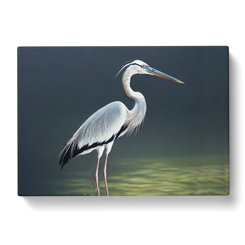 Ingenious Heron Bird - Wrapped Canvas, 40cm H x 60cm W x 3cm D