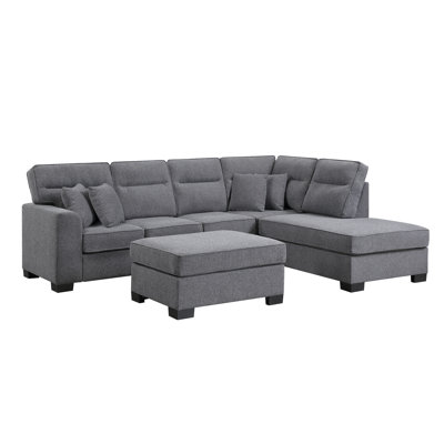 L-shape Sectional Sofa With Chaise & Ottoman