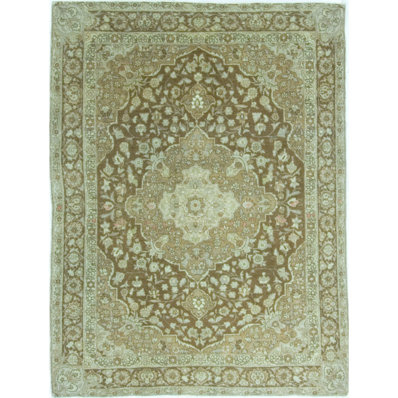 Antique One-of-a-Kind Rectangle 4'4" X 5'9" Hand Knotted Area Rug