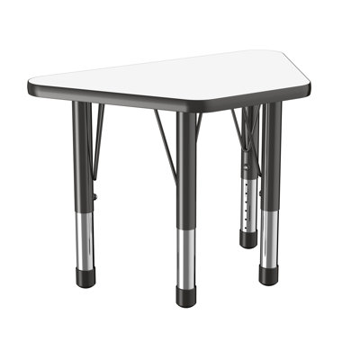 Trapezoid Dry-Erase Activity Table with Adjustable Legs- White/Black