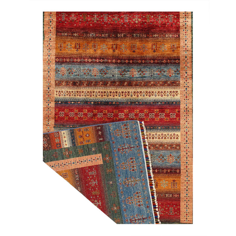 Tapis Kazak finement noué à la main 6 pi 9 po x 9 pi 6 po