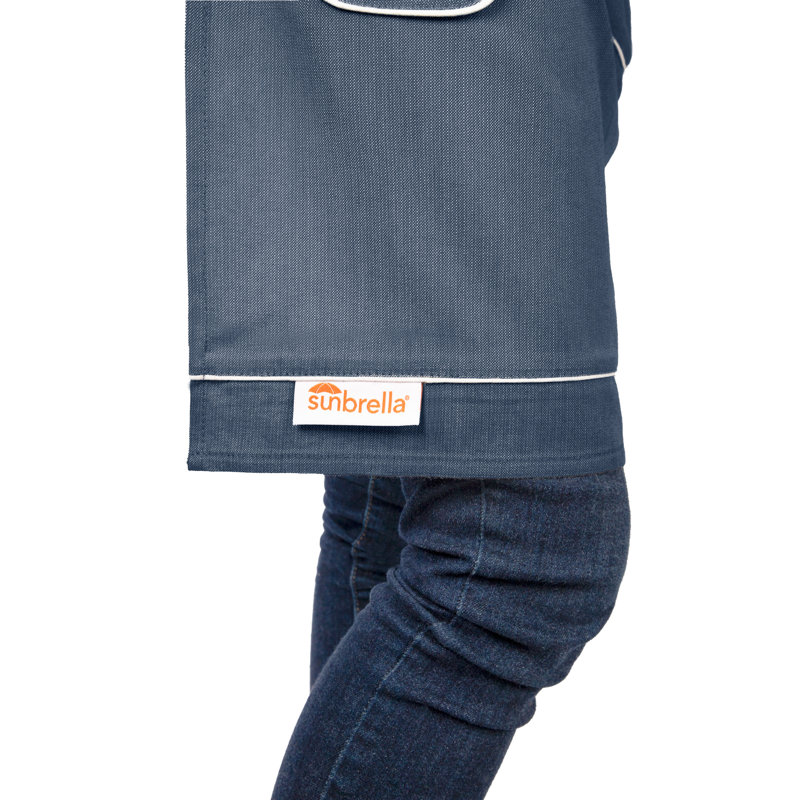 Tablier Sunbrella par Gracie Oaks 24 po x 28 po, avec sangle de cou réglable de 23 po, avec poches, résistant aux taches