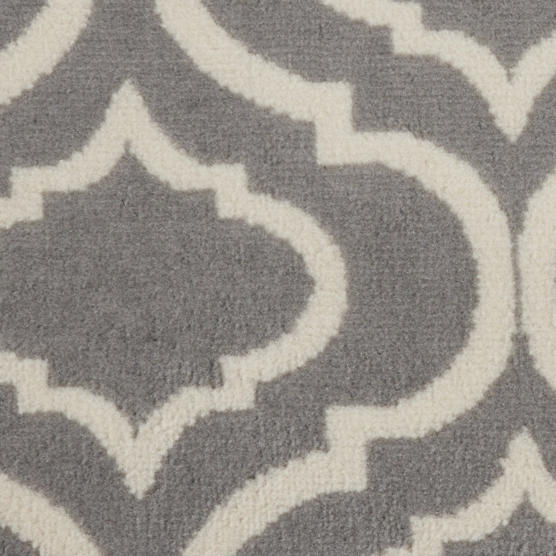 Tapis gris tissé à la machine 5 pi