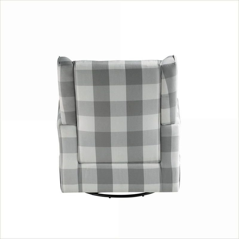  Classic Gray Fabric Glider Swivel Arm Chair, Smooth Swivel Function for Living Room and Nursery Use