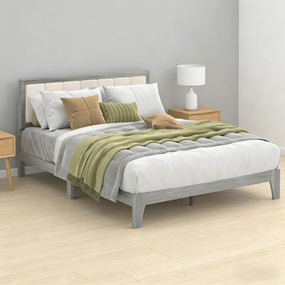 Nordic Style Bed Frame,Platform Bed Frame With Wooden Slats
