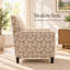 Fauteuil d'appoint rembourré de style moderne du milieu du siècle, 79 cm, jacquard botanique, camel-1187132956