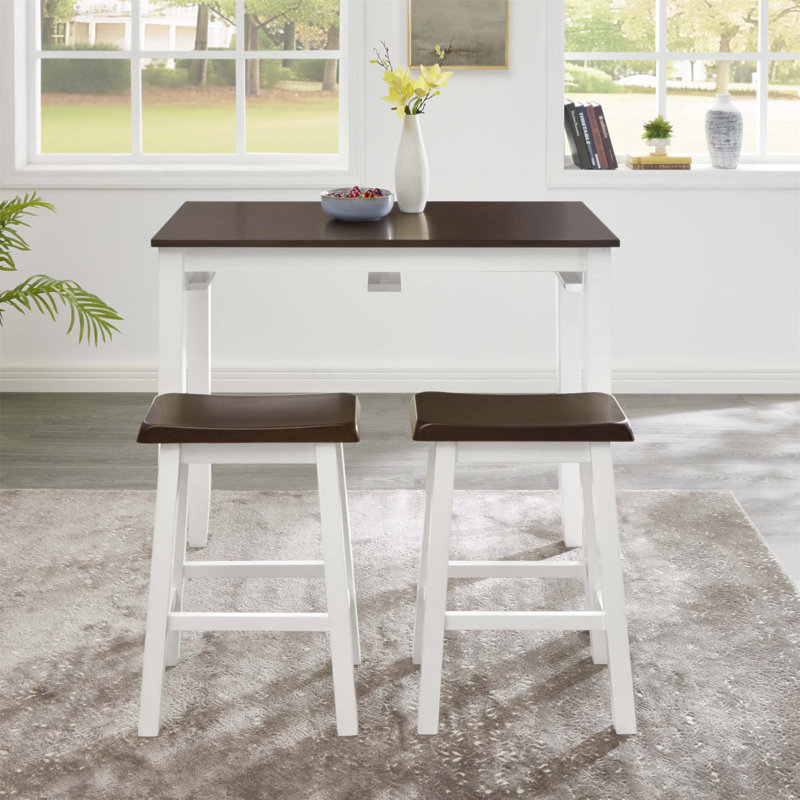 Ensemble de table de bar et de chaises 3 pièces industriel, de conception compacte, durable et facile à assembler.
