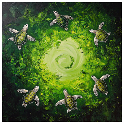 Coussins Green Turtles Swirl