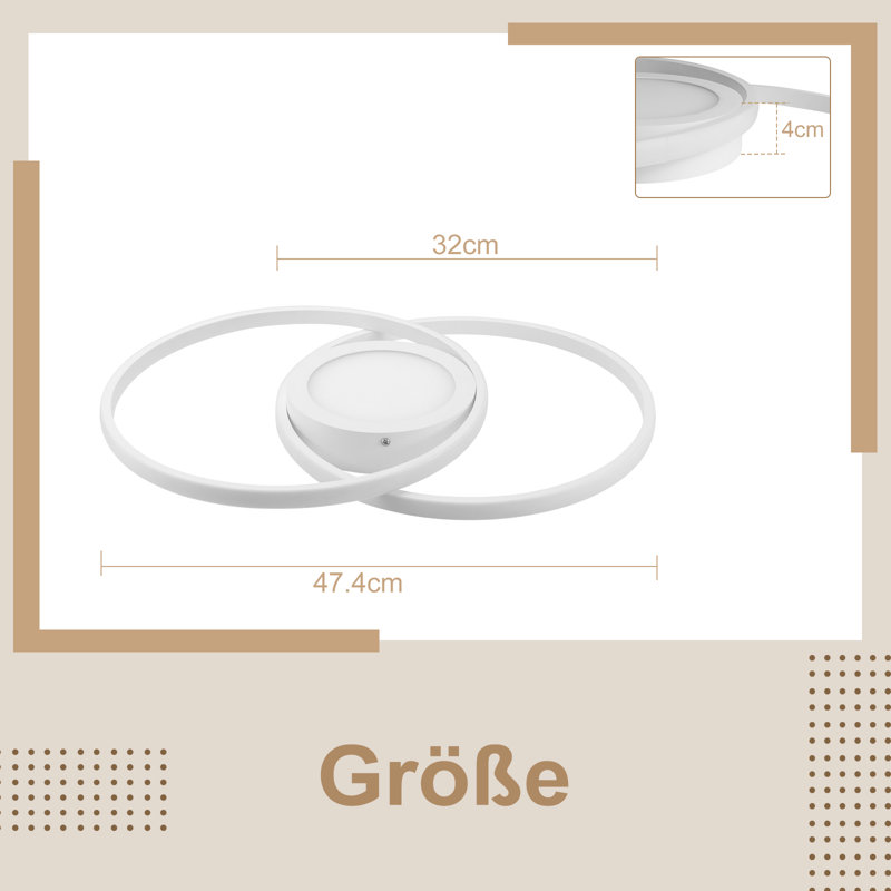 Axentie LED Flush Mount, White