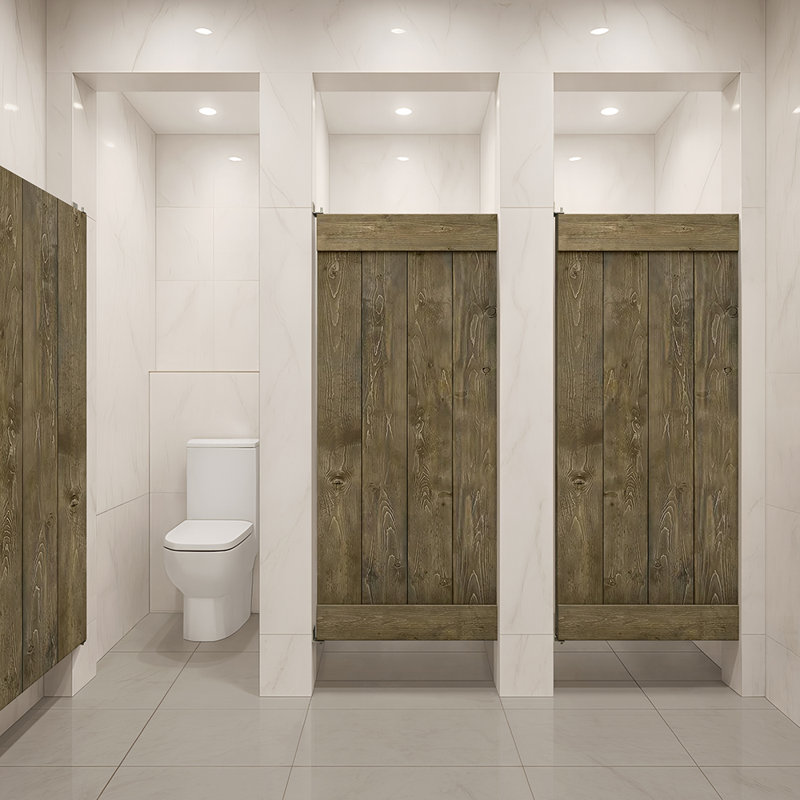Dalle de porte de salle de bain en bois de pin massif, H 58 po x l 24 po x P 1,5 po, Tonneau vieilli