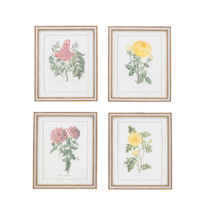 Floral Quartet Framed Art