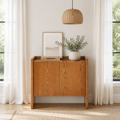 Walnut-colored Sideboard, Buffet Cabinet with Storage, Rustic Storage Cabinet for Entryway, Hallway, Living Room, Kitchen, Dining Room