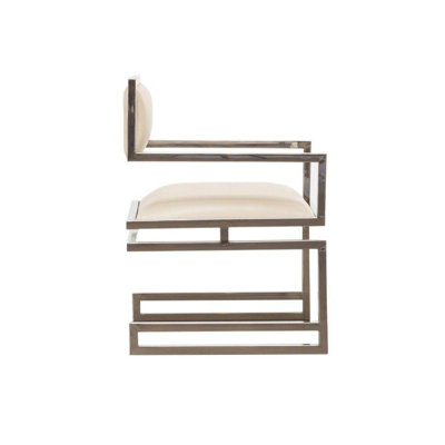 Fauteuil rembourré en cuir avec structure en métal, 22 x 22 x 30