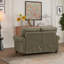 Structure en similicuir renforcé gris taupe pour le salon et avec repose-pieds gris-1084749854