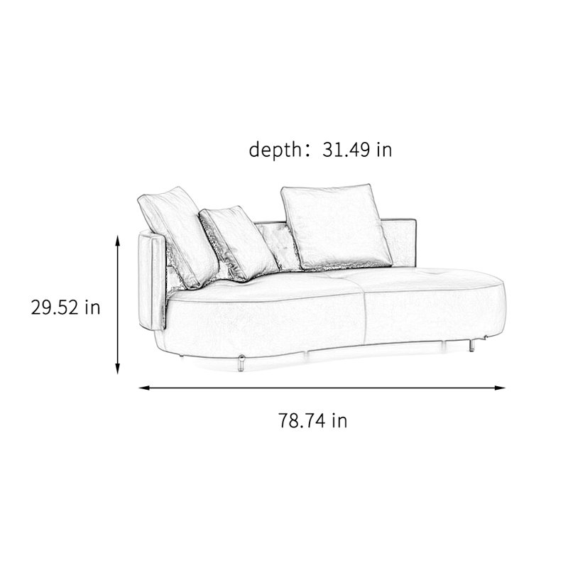 Chaise longue à la mode, Orienté à gauche (vu de face)