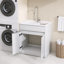30 Inch Kitchen Laundry Sink Solid Surface Sink with Standing Storage Cabinet