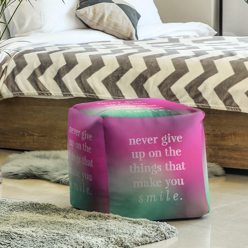 Repose-pieds cube, Fuchsia / vert