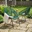 Chaise d'extérieur en osier de patio, en rotin de polyuréthane et structure en fer, ensemble de 2-129473058