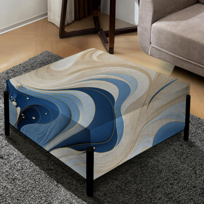 Coastal Minimalisme - Motif bohème abstrait - Grand repose-pieds carré abstrait