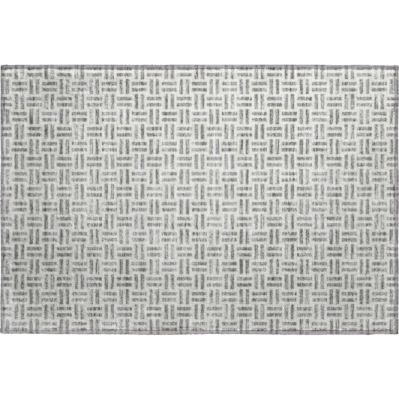 Premium Machine Washable Prisco Gray Rug, Rectangle 1'8" x 2'6"