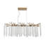 Luminaire suspendu moderne doré de 39 pouces avec brins de cristal en cascade