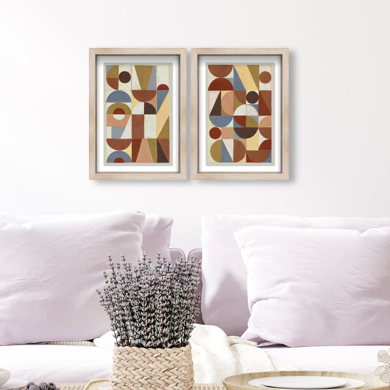 Tiled Set Set by Oliver Gal, 62"H x 42"W, Natural Oak Shadowbox