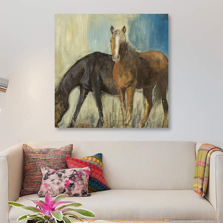 « cheval ii », impression sur toile, H 12 po x l 12 po x P 1,5 po, Pas de tapis, Toile tendue