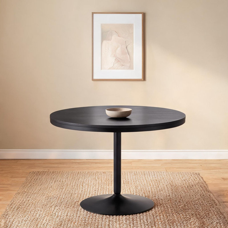 Table de salle à manger Dakota en acier noir et bois noir par LumiSource