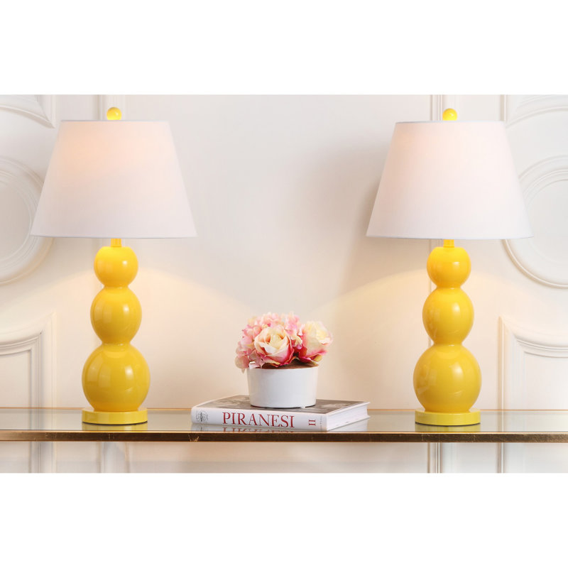 Dearis Glass Table Lamp, Yellow