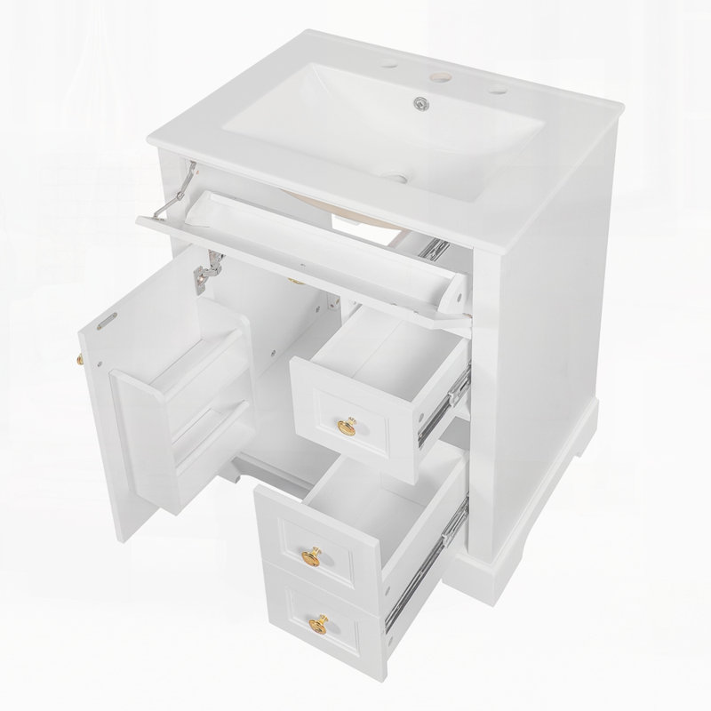 Meuble-lavabo 24 po avec lavabo, Blanc