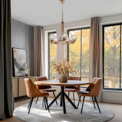 Lustre moderne à 5 lumières avec anneaux Lougene