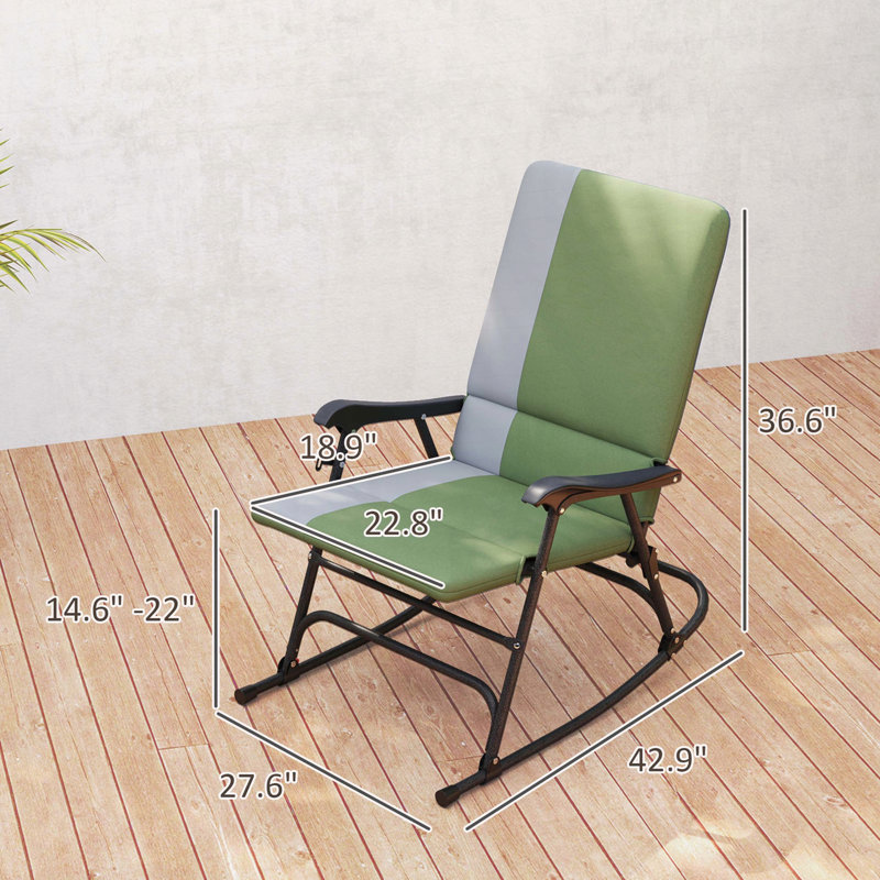 Ensemble de 2 chaises berçantes surdimensionnées pliantes avec dossier haut rembourré