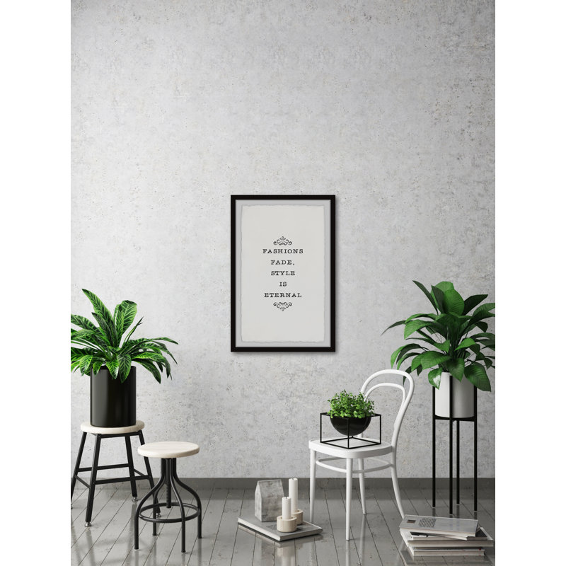 Style Is Eternal 1 Piece Single Picture Frame Wall Art, 91cm H x 61cm W x 3.81cm D